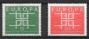 sellos tema Europa Alemania 1963