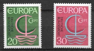 filatelia tema Europa Alemania 1966