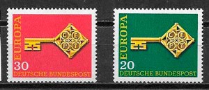 filatelia colección Temma Europa Alemania 1968