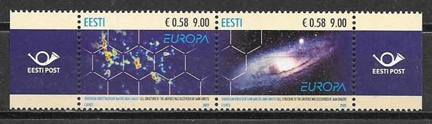 colección sellos tema Europa Estonia 2009