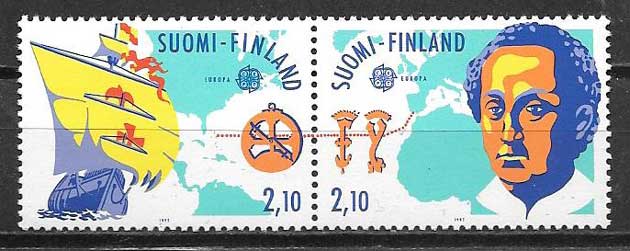 sellos colección tEma Europa Finlandia 1992
