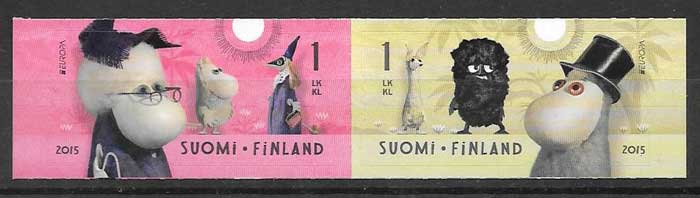 sellos colección Tema Europa Finlandia 2015