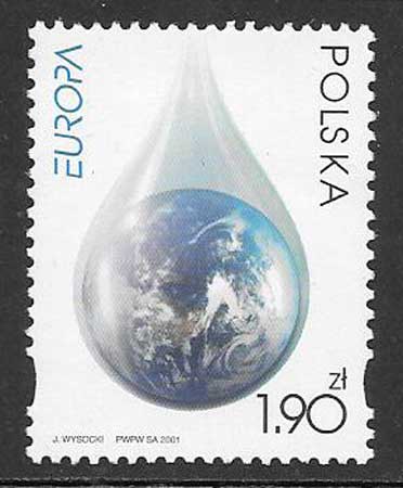sellos colección tema Europa Polonia 2001