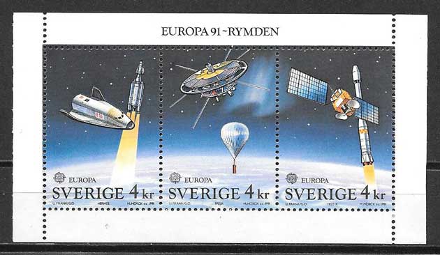 colección sellos Tema Europa Suecia 1991