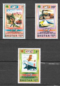 filatelia transporte Bhutan 1974
