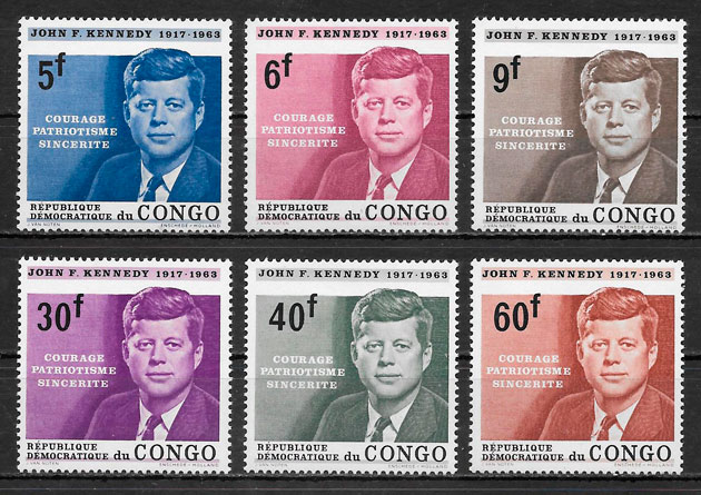 sellos personalidades Congo 1964