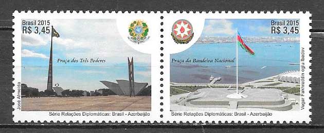 colección sellos temas varios Brasil 2015