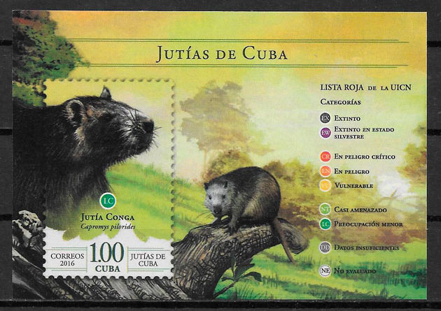 sellos fauna Cuba 2016
