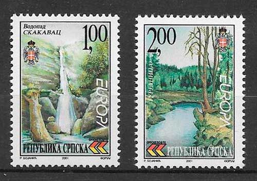 colección sellos tema Europa Bosnia Herzegovina Rep Serbia 2001