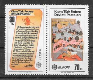 filatelia colección tema Europa Chipre Turco 1982