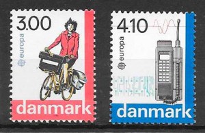 colección sellos tema Europa Dinamarca 1988