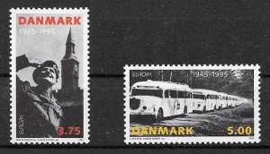 sellos tema Europa Dinamarca 1995