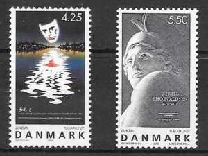 sellos colección tema Europa Dinamarca 2003