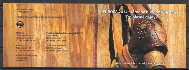 filatelia colección tema Europa Eslovaquia 2014