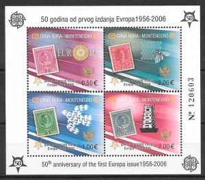 filatelia tema Europa Montenegro 2006