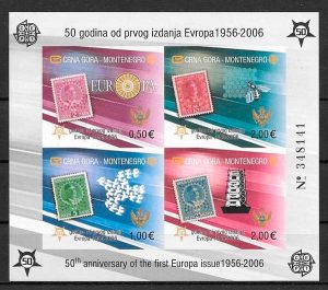filatelia tema Europa Montenegro 2006