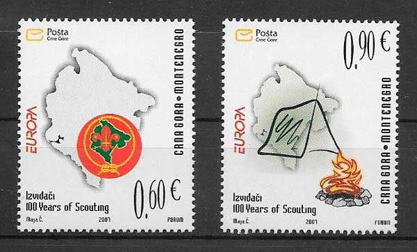 sellos tema Europa Montenegro 2007
