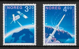 filatelia colección Tema Europa Noruega 1991