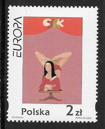 colección sellos tema Europa Polonia 2002