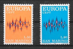 filatelia tema Europa San Marino 1972