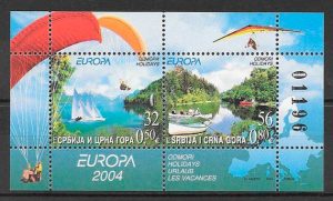 filatelia colección tema Europa Serbia y Montenegro 2004