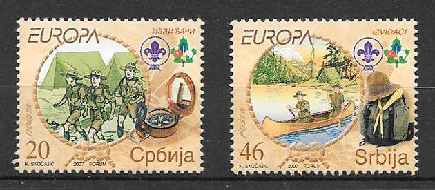 sellos tema Europa Serbia 2007
