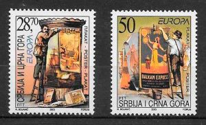 sellos tema Europa Serbia y Montenegro 2000