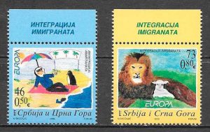 colección sellos tema Europa Serbia y Montenegro 2006
