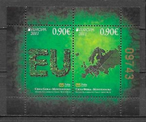 sellos tema Europa Montenegro 2011