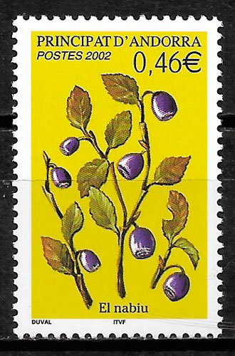 coleccion sellos frutas Andorra Francesa 2002