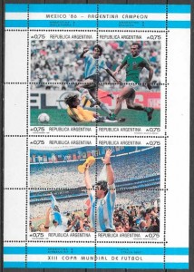colección sellos futbol Argentina 1986