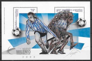 filatelia colección futbol Argentina 1999