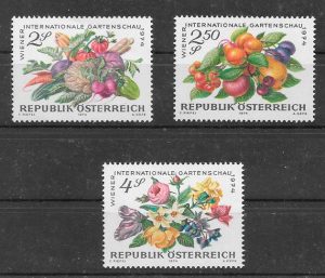 filatelia frutas Austria 1974
