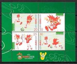 filatelia colección fútbol Austria 2007
