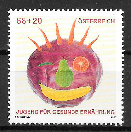 colección sellos frutas Austria 2015