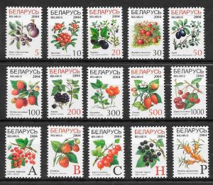 filatelia colección frutas Bielorrusia 2004