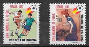 colección sellos fútbol Bolivia 1982