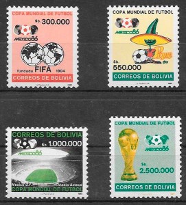 filatelia futbol Bolivia 1986