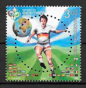 filatelia fútbol Bosnia Herzegovina 2006