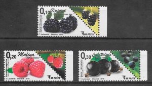 colección sellos frutas Bosnia Herzegovina 2012