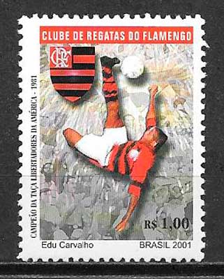 filatelia fútbol Brasil 2001