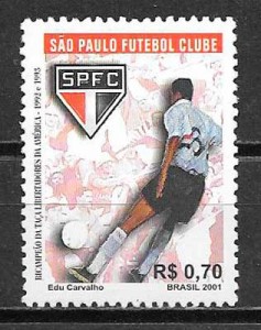 filatelia colección fútbol Brasil 2001