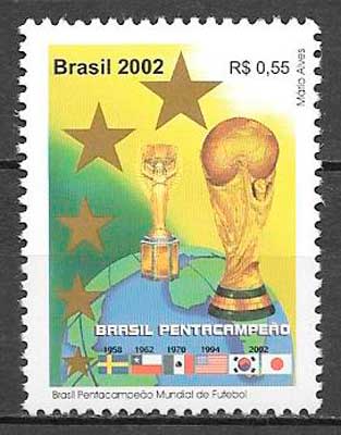 colección sellos fútbol Brasil 2002