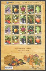 filatelia colección frutas Brasil 2009