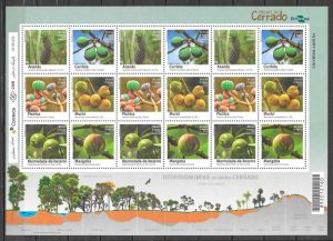 filatelia colección frutas Brasil 2016