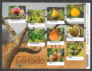 filatelia colección frutas Brasil 2016