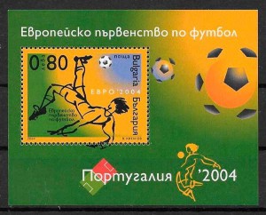filatelia colección fútbol Bulgaria 2004