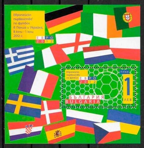 filatelia colección fútbol Bulgaria 2012