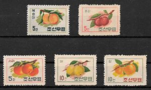 colección sellos frutas Corea del Norte 1961