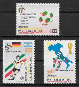 filatelia colección fútbol 1990 Ecuador